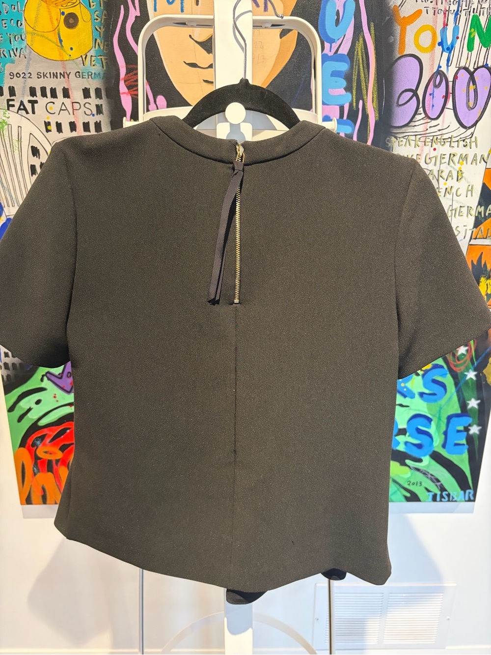 kate spade Black Embellished Peplum Short-Sleeve Top - Picture 2 of 3